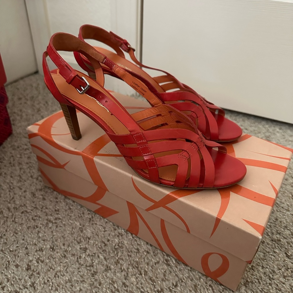 Via Spiga Red Strappy Heels
